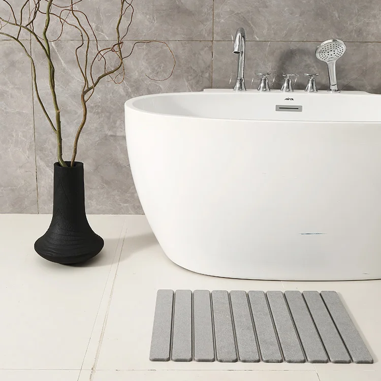 Customized Design Bathroom Quick Drying Diatomaceous Earth Diatom Bath Mat Diatomite Bath Mat Stone Bath Mat