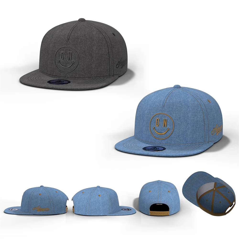 Customized Casual Washed 5 Panel Wholesale Custom 3D Puff Embroidery Plain Snapback Caps Fitted Hats