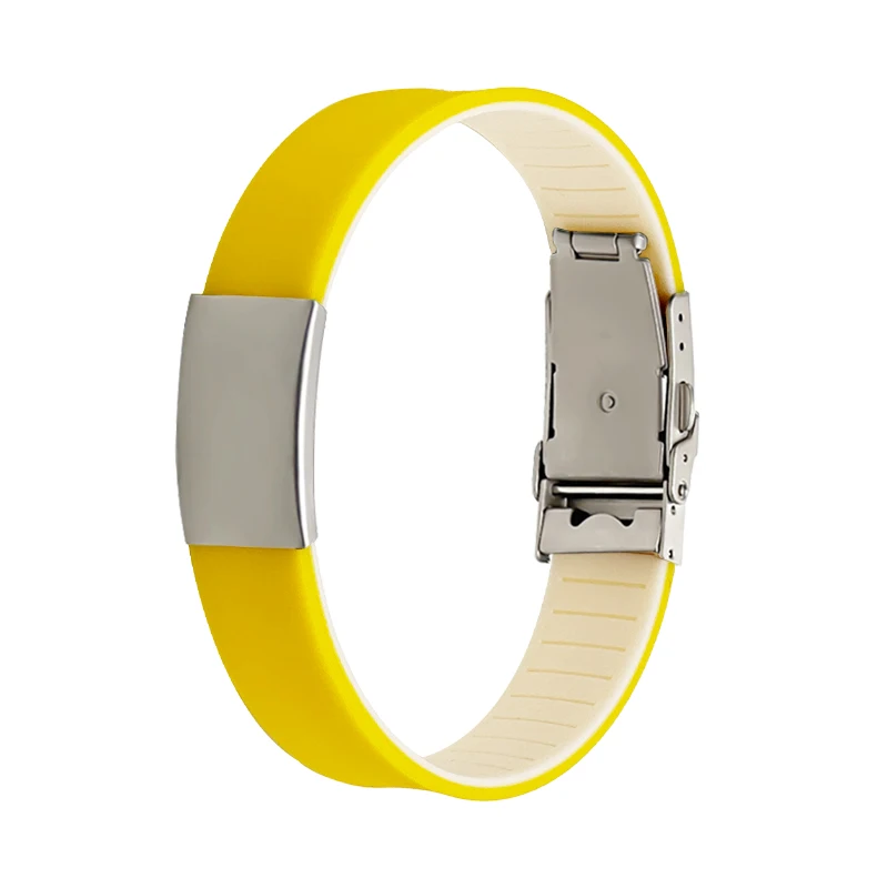 2024 Custom engrave adjustable silver plating stainless steel mesh wrist band medical alert bracelet