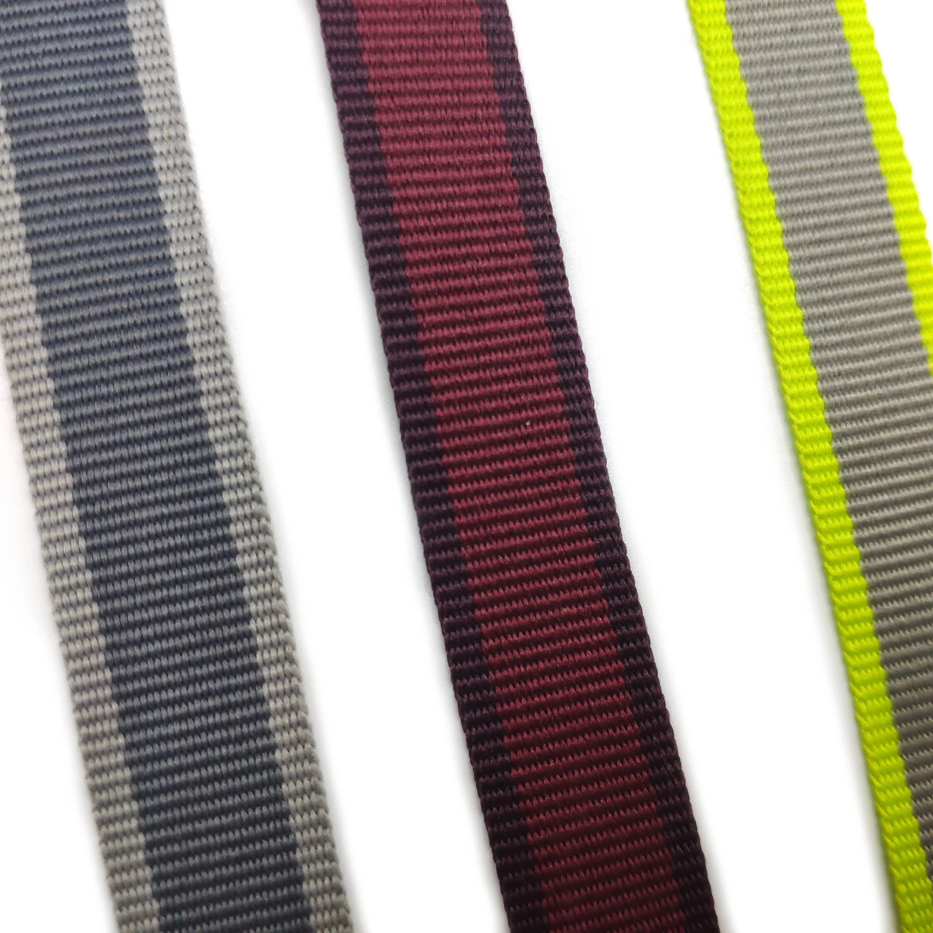 Manufacturer Custom Durable Inter Color Jacquard Ribbon Webbing Transverse stripe Polyester Width 16 mm Backpack Clothes Decor