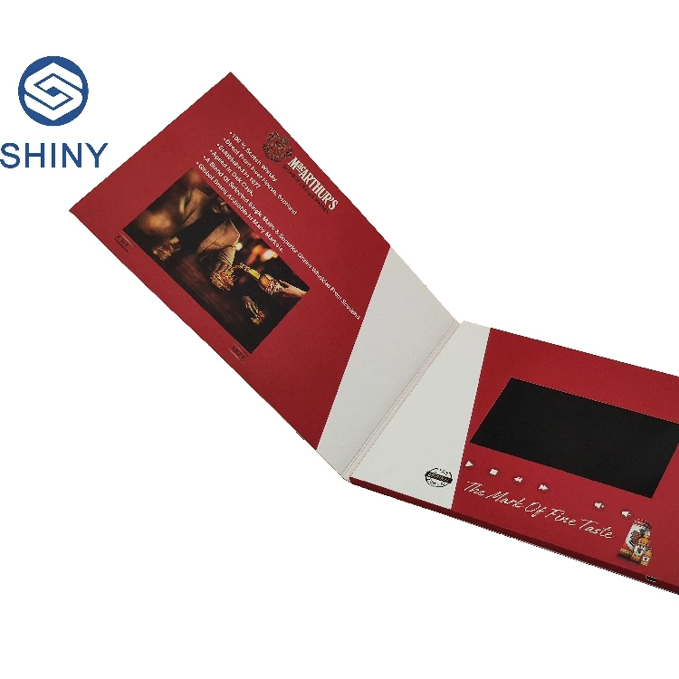 Video brochure customized printing 2.4 3.6 4.3 5 7 10 inch lcd screen video card Chinese homemade video brochure