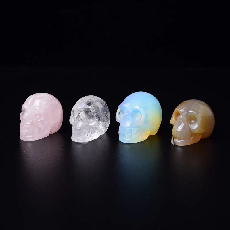 
2 inch China Crystal Skulls Hand Carved Crystal Skulls Small Crystal Skulls Rose Quartz Amethyst for Sale 