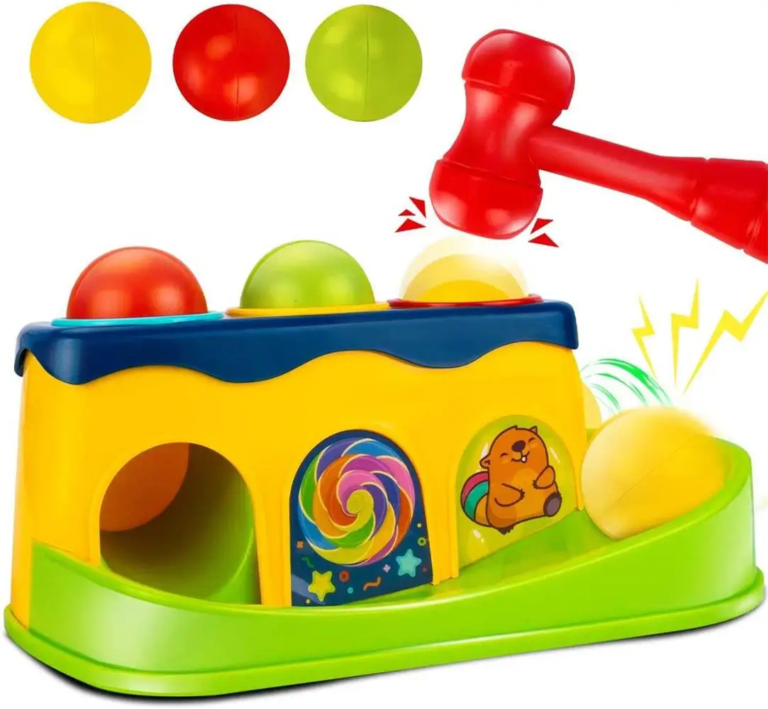 Unisex Knock Play Toy Early Education Piling Platform Toy Plastic Rubber TPR Toys For Child