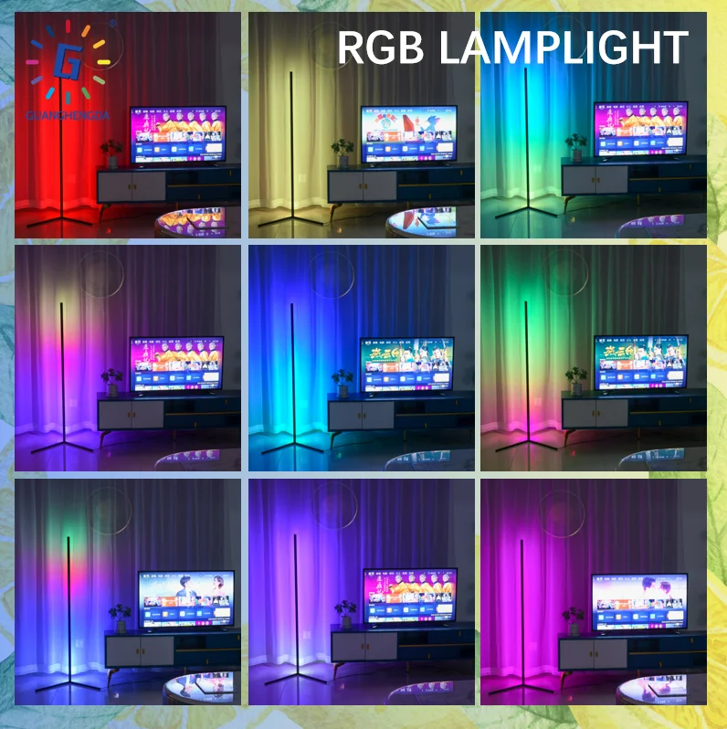  Современный скандинавский светодиодный Rgb светильник меняющая цвет Минималистичная напольная лампа с дистанционным управлением через приложение простым штоком штативом угловым и цветным светом для