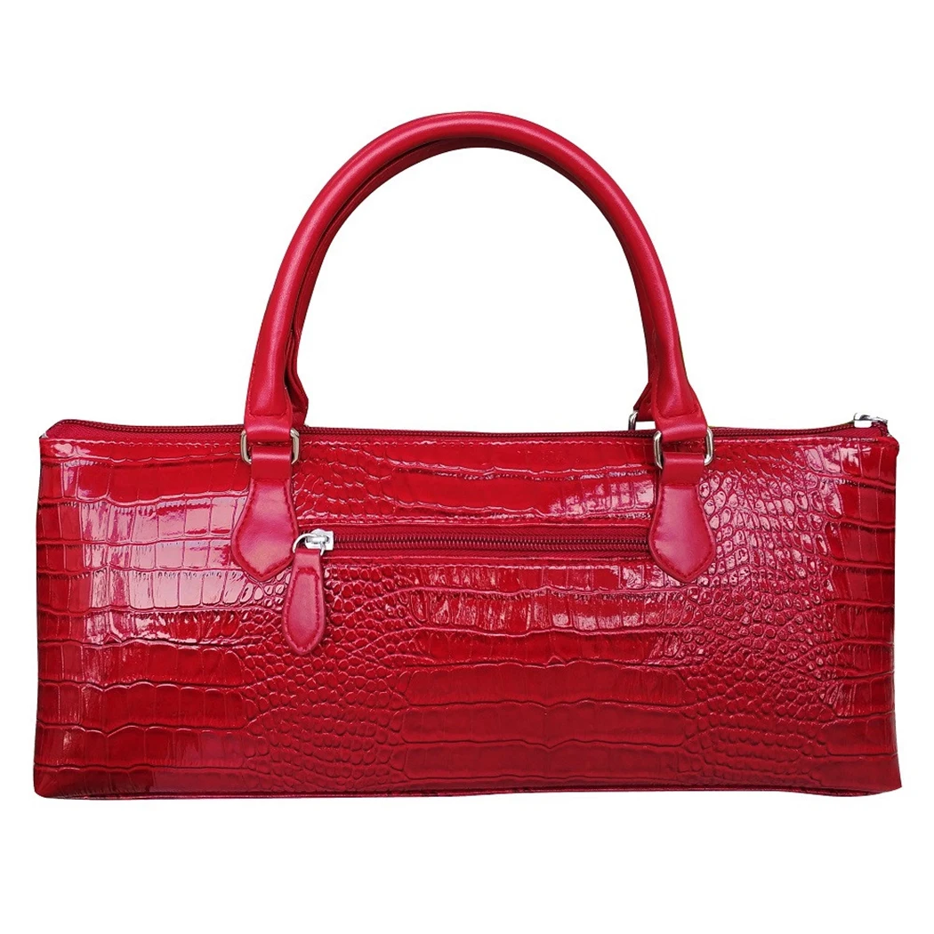Customized your logo on Single bottle red Crocodile PU faux leather Wine Insulated Cooler Bags