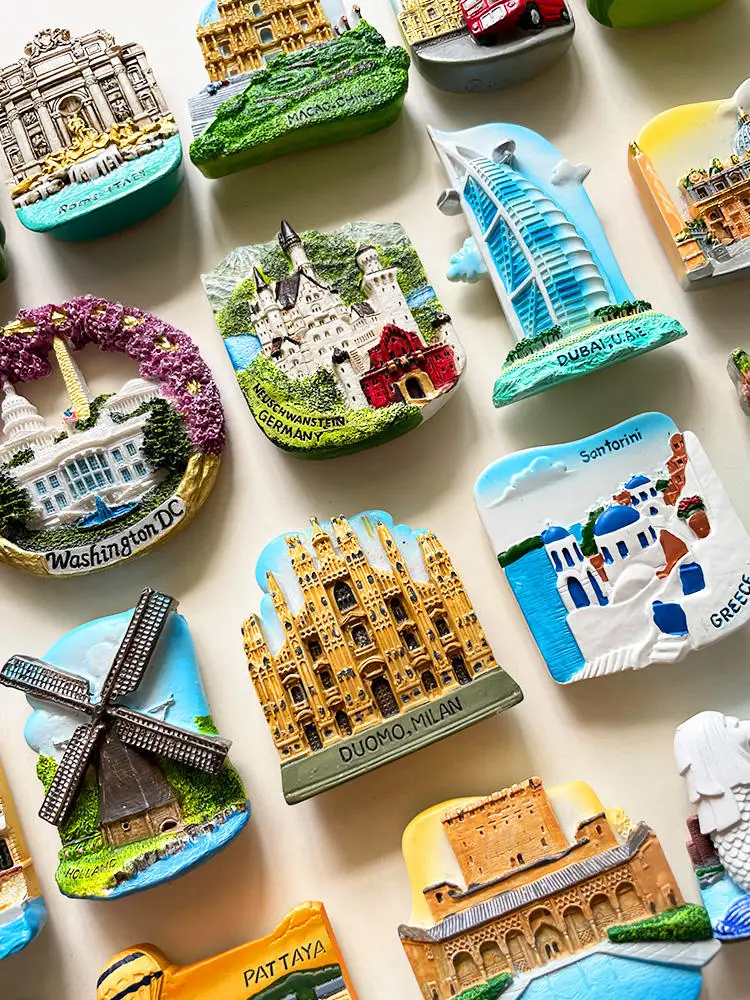 Custom Magnet Wholesale 3D France Tourist Souvenirs Resin Fridge Magnets Flag Refrigerator Magnet