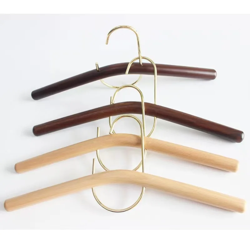 Custom Logo Wholesale Christmas  Fashionable Wooden Clothing Clothes Skirt pant Hanger With Clips