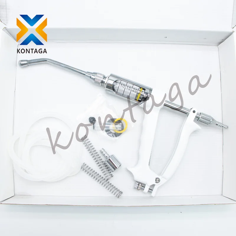 Livestock injection white y type metal 50ml automatic veterinary continuous drencher gun