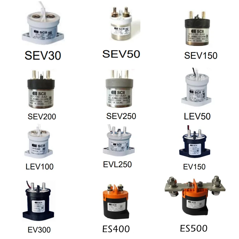 SCII LEV50-12AD epoxy 12v 24v 48v  50a 3 pole EV charging station high power 12V DC contactor