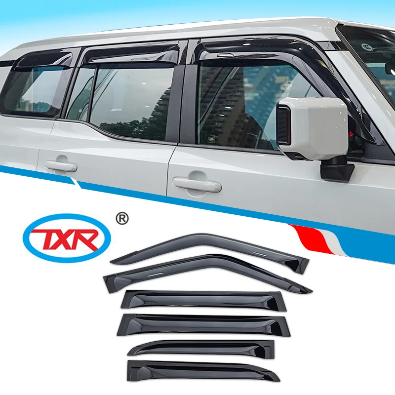Car Accessories New Winded and Thickened Window Deflectors Rain Visors Six Pieces Design for Toyota Land Cruiser Prado 250 2024-