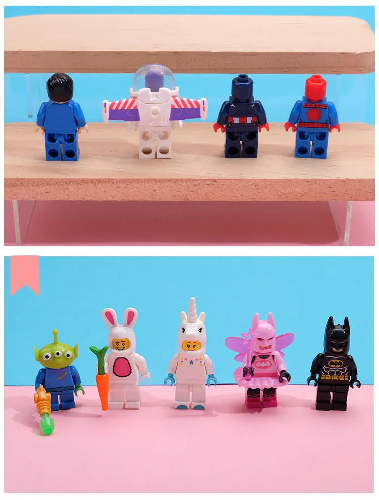 Story Buzz Light year Woody Key Chain 3D Building Block Keychain Superhero Unicorns Pendants Car Keychain