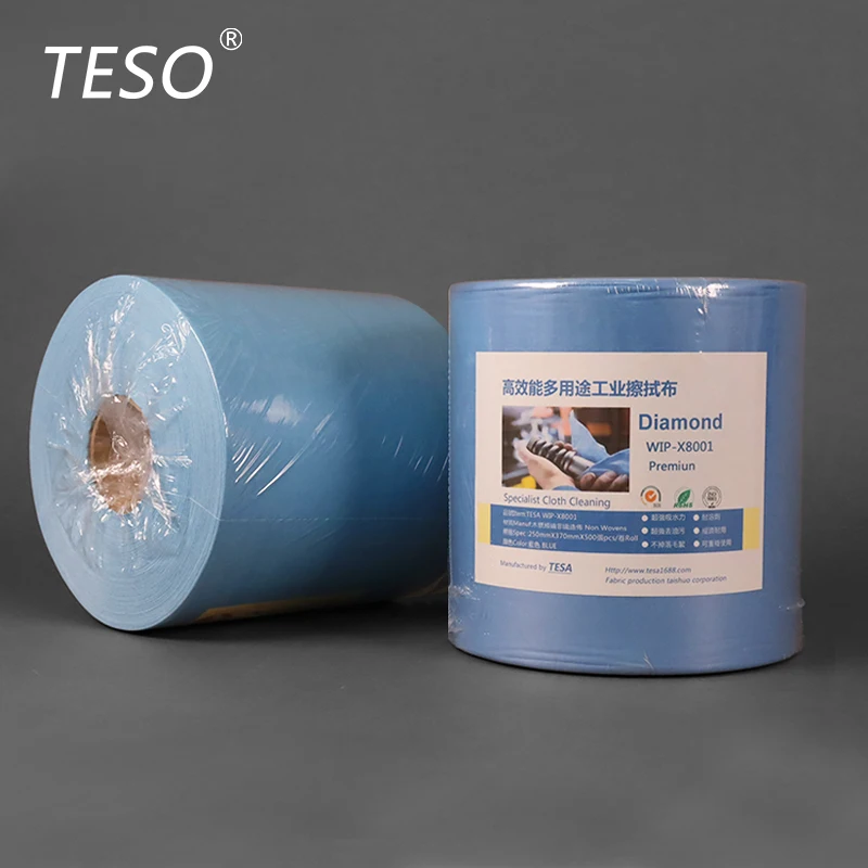 Blue Nonwoven Dust Free Cleaning Airlaid Paper Rolls Cleanroom Paper for Auto Wiping
