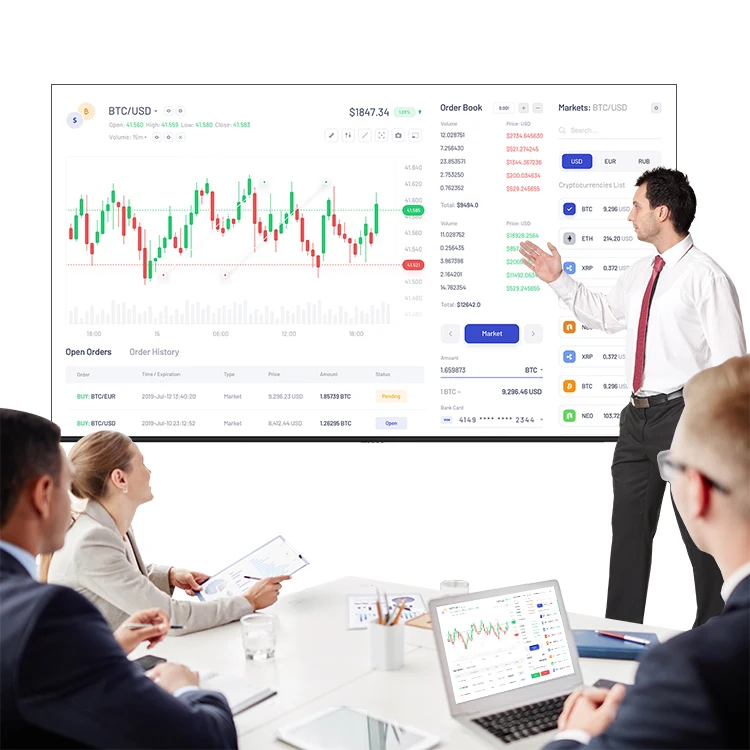 HUSHIDA Remote Control Electronic Smart Class Digital 55 65 75 inch Smart Whiteboard Interactive