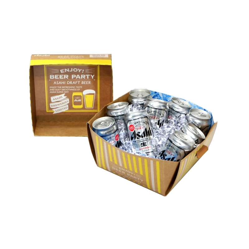 Corrugated beverage box soft drink box beer holders ECT32/200# full color printing SKATINGBEAR factory price