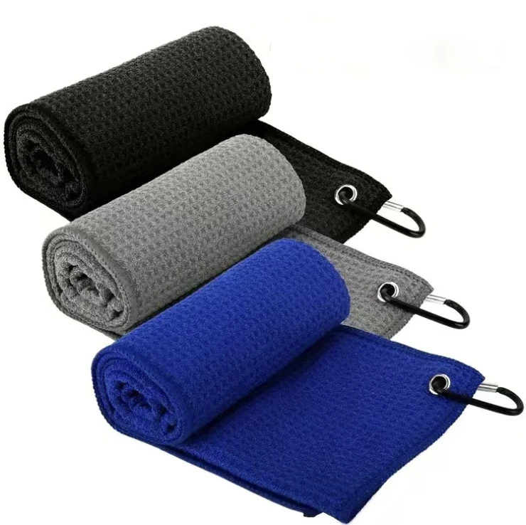 For men and woven golf accessories towel suitable mini golf tournament Premium ultra absorbent microfiber golf towel with magnet