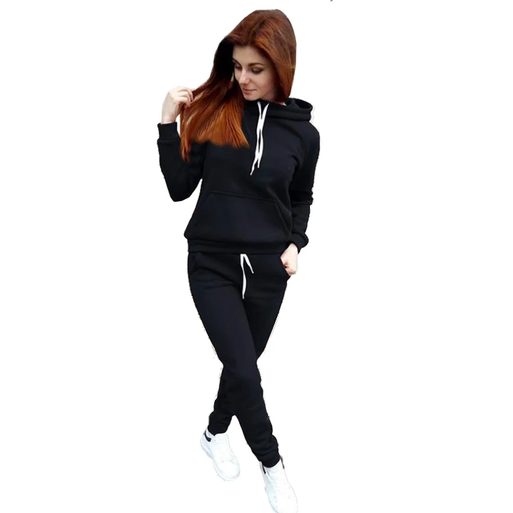 LLDRESS Wholesale Custom Athletic Wear Tracksuits 100 Polyester Hoodies 2 Piece Set women