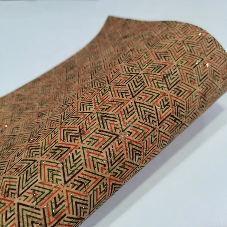 Portugal Eco-friendly high quality new colorful printed Natural cork leather Fabric for shoes bags