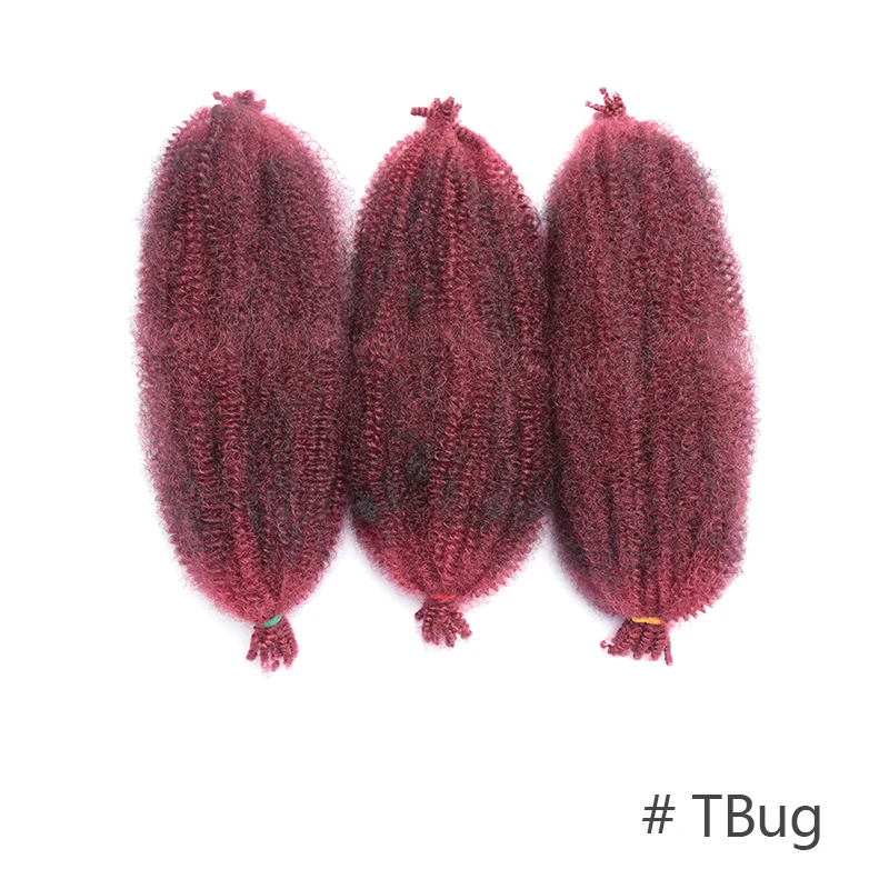 Synthetic Springy Afro Twist Crochet Hair Pre-Separated Braiding Hair Extensions for Women Soft Marley Braids Kinky Twist