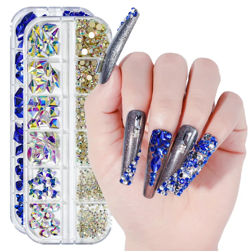 3D Charm Special-Shaped Flat Glass Diamond Crystal Nail art Rhinestone Set