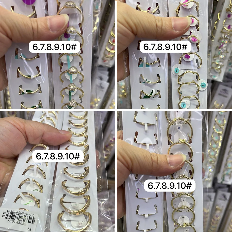 Xuping jewelry 14k gold color plated fashion luxury glass rings charm design gift party jewelry for girl women