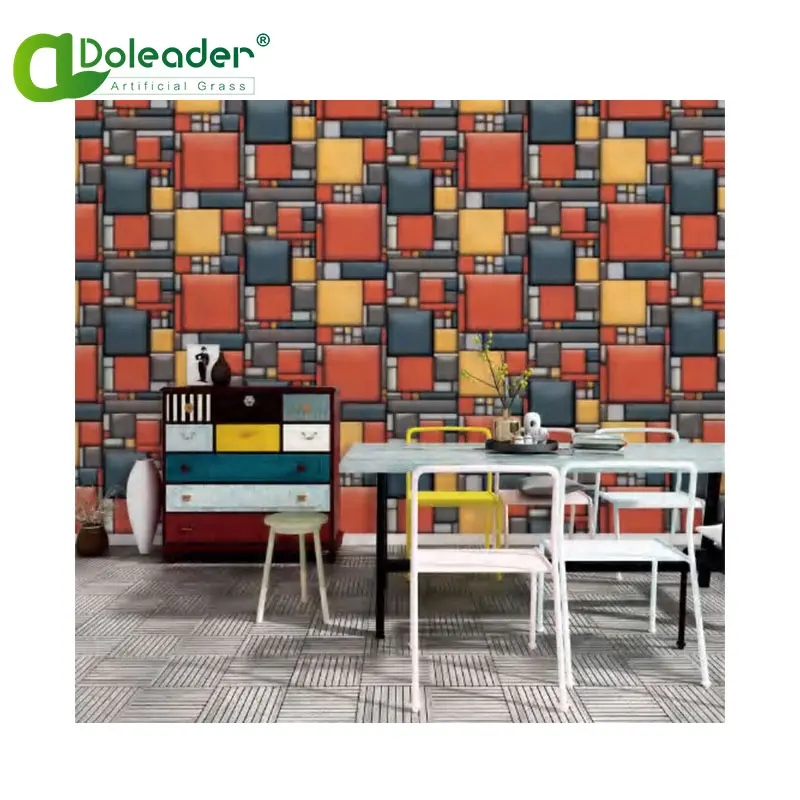 Classic geometric abstract 3D PVC hotel restaurant bar decoration wallpaper wall paper rolls stock lot