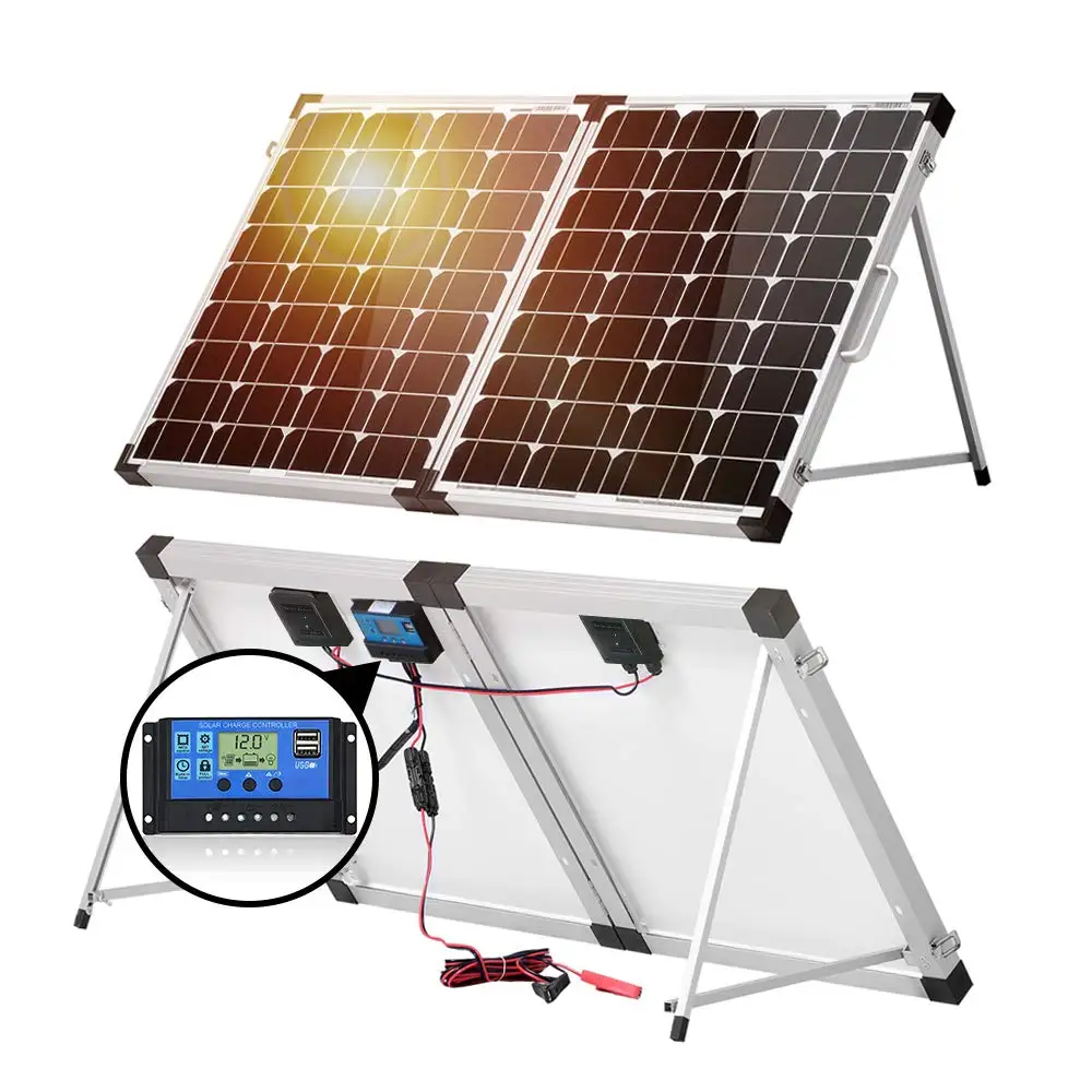 50W 100W 200W 300W Portable Kits Folding PV Solar Panel 12V RV Boat Off Grid 10A Charge Controller