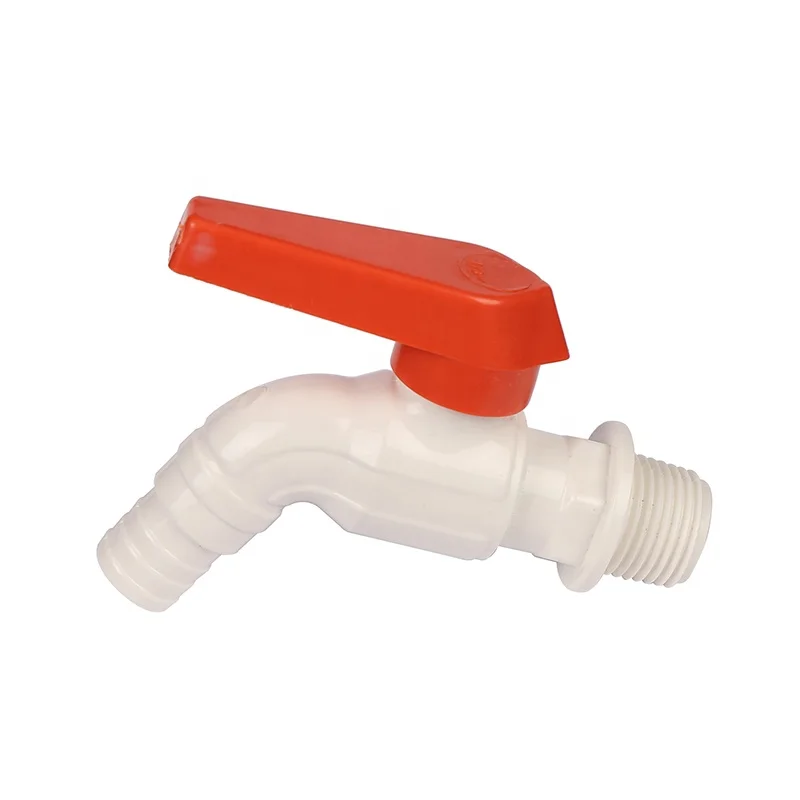 Professional Quality Red Handle Plastic PVC Water Plastic Faucet Tap