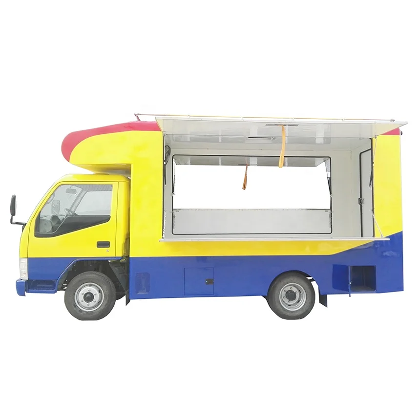Direct Factory Price Jinbei  Mobile Fast Food Truck Van Ice Cream truck with Freezer and cooking appliance