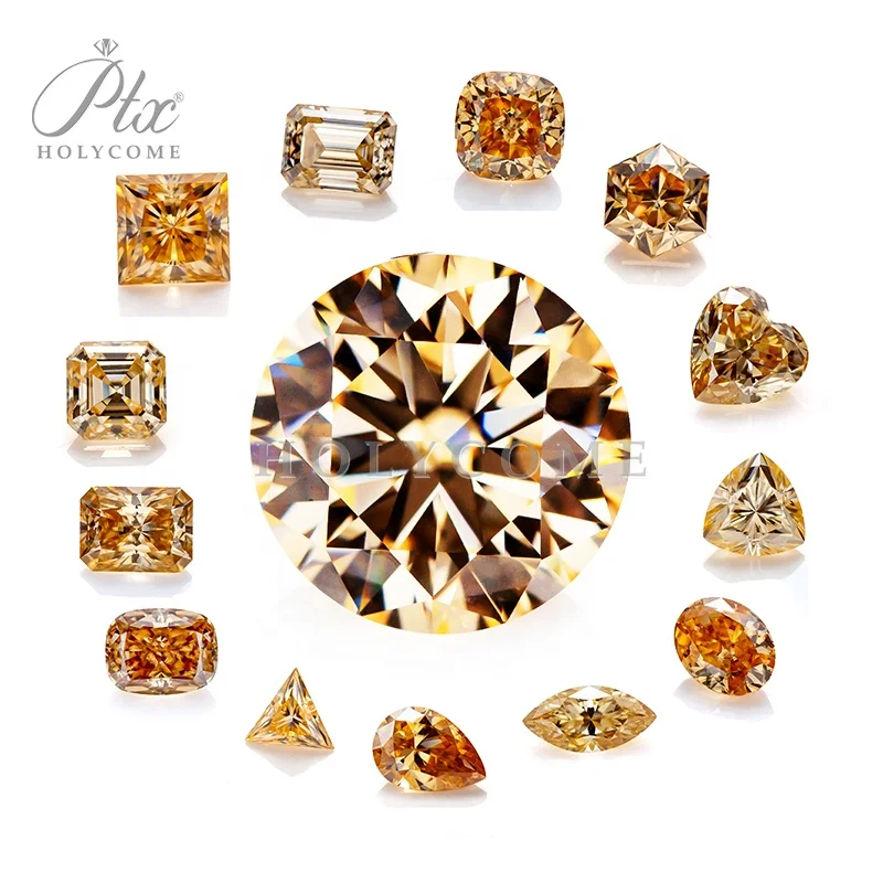 Holycome Fancy Cut GRA Certificate Champagne Colored Gemstones Wholesale China For Ring Necklace Bracelet