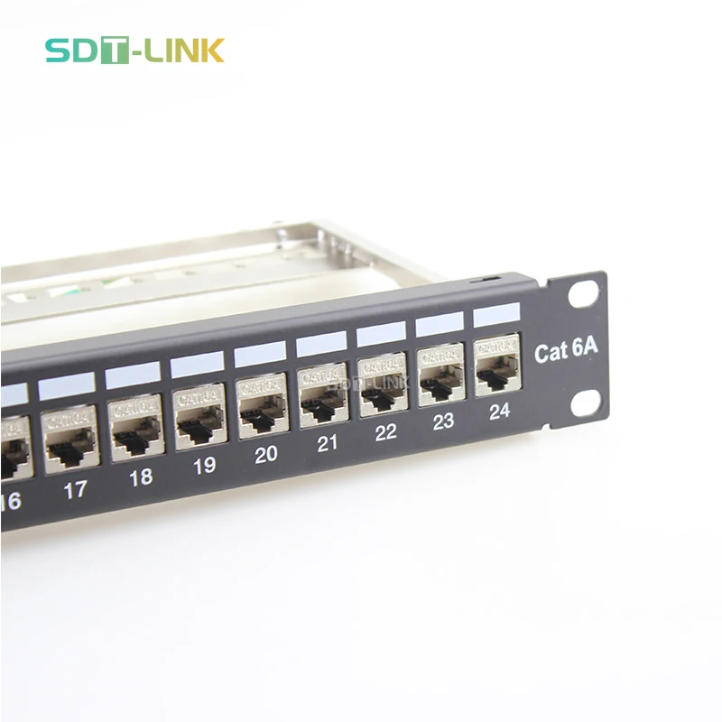 RJ45 FTP экранированный кабель кабельной сети 19 дюймов 24 порта Cat6A патч-панель Cat6A rj45 патч-панель