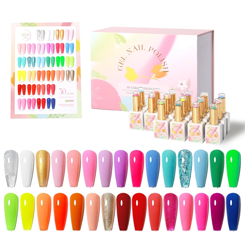 Private Label Fluorescent Neon Gel Nail Polish Set Vernis Semi Permanent Soak Off Nail Art UV LED Gel Varnishes For Manicure