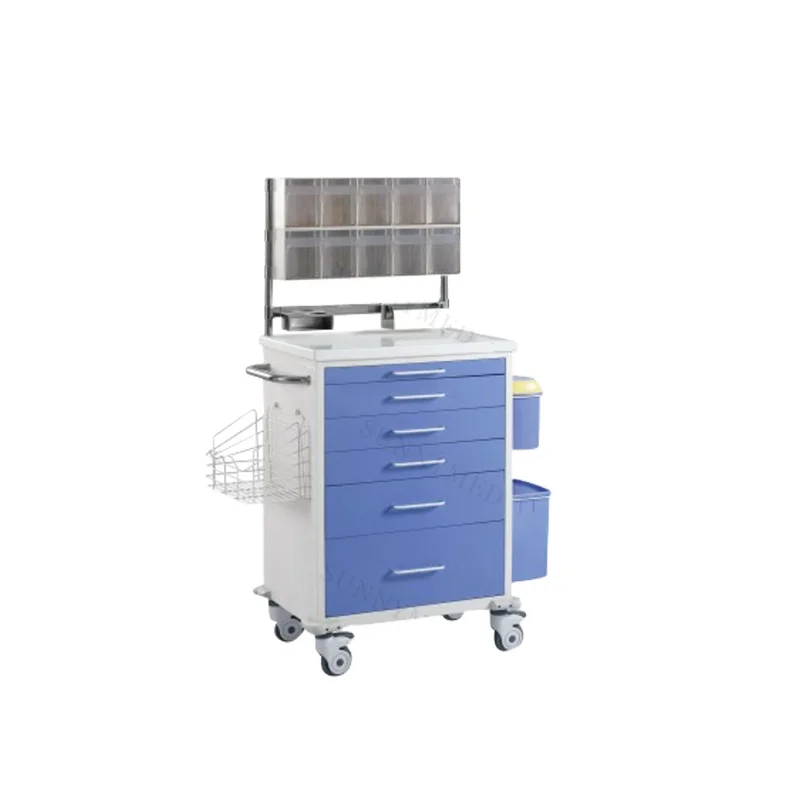 SY-R056 hospital patient trolley hospital emergency trolleys medical carts Emergency Medicine Anesthesia Trolley Cart