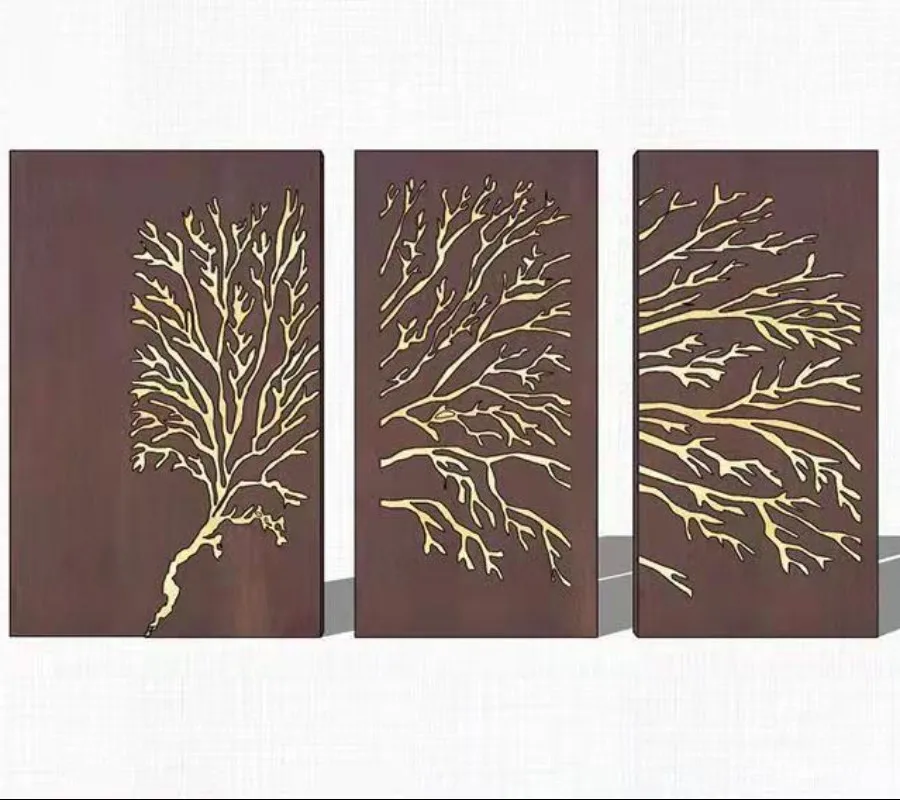 Top quality weather resistant  perforated decorative pattern corten steel metal screen