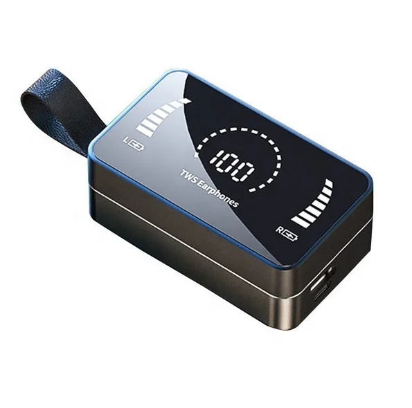 
Innovative Design Mirror Screen LED display TWS Earphone Auto Pairing After Power On IPX 7 Waterproof For Both Earbuds 