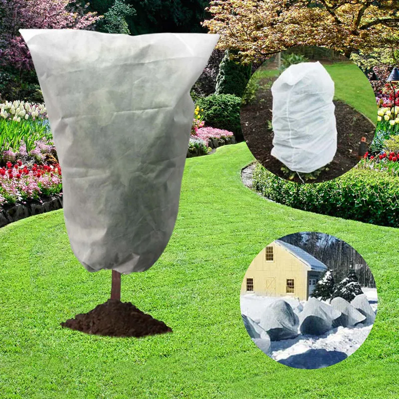 Plant Covers Freeze Protection for Winter, Tree Protector with Drawstring, Outdoor Shrub Cover for Cold Weather