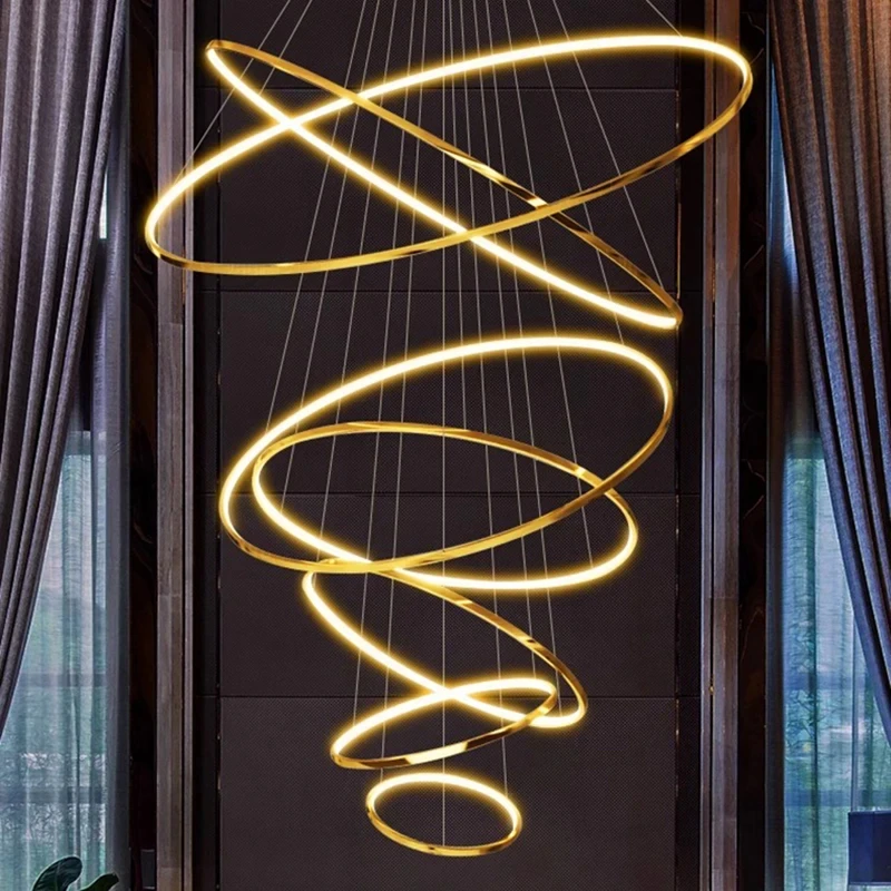 Modern Luxury Large Hotel Home Decorative Hanging Pendant Lights Nordic Ceiling Lighting Chandelier For Living Room