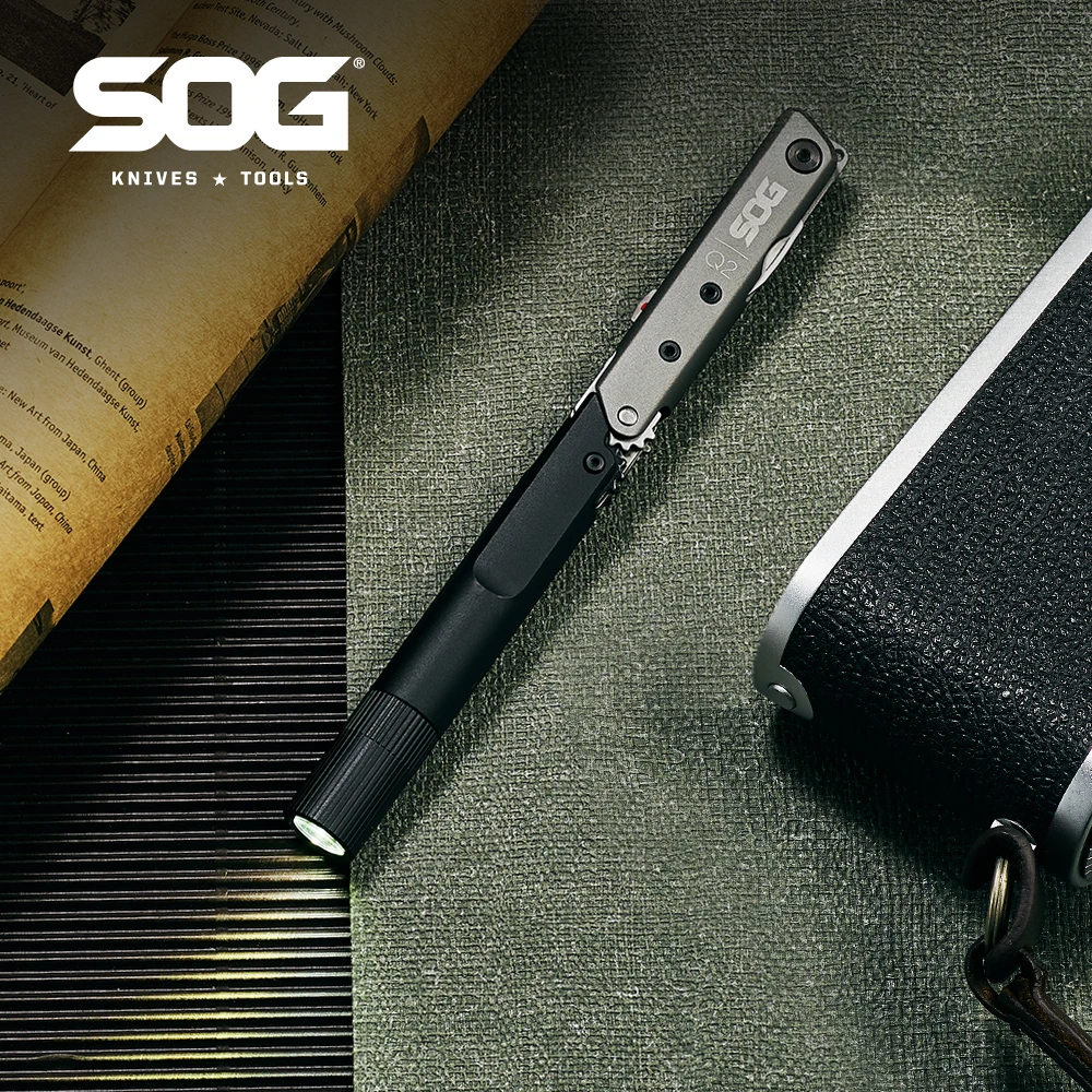 SOG Baton Q2 многофункциональный инструмент 4 инструмента Улучшенная нержавеющая сталь 2 'открывалка с прямым лезвием карманный зажим для открывания бутылок