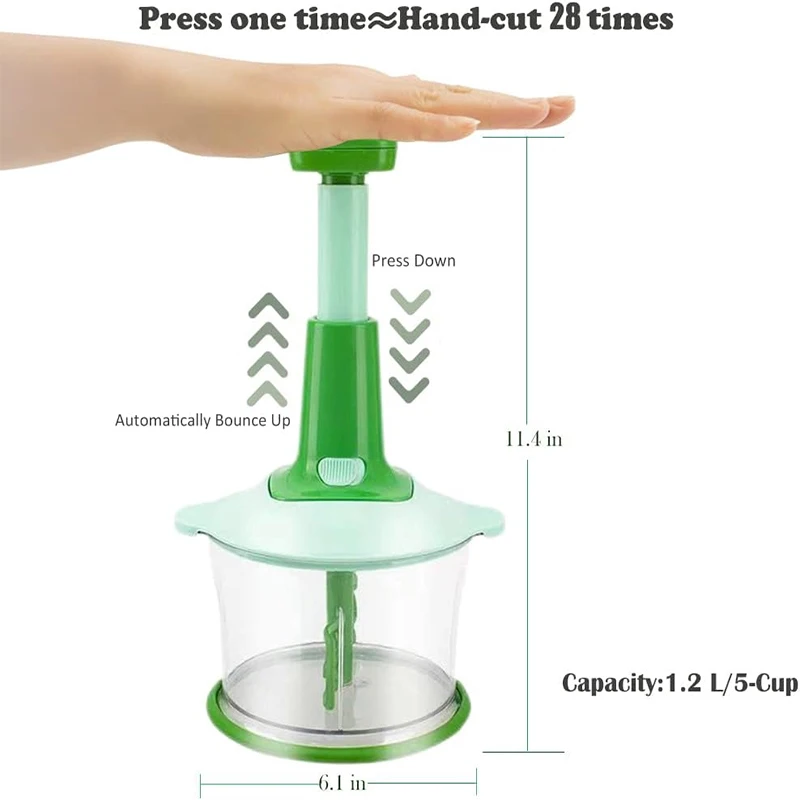Customization Multifunction Garlic Grinding Plastic Hand-press Down Food cutter vegetable manual push chopper