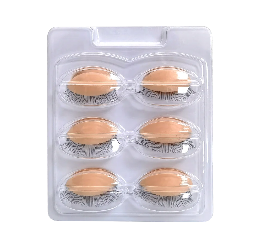 Lash Vendor Supply Eyelash Mannequin Head Replacement Eyelids Silicone Removable Training Eyelids For Lash