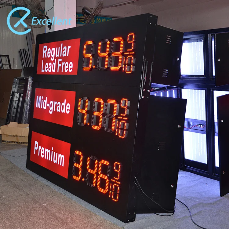 Outdoor digital boards Led gas price signs  petrol station oil price number screen sign light display fuel price