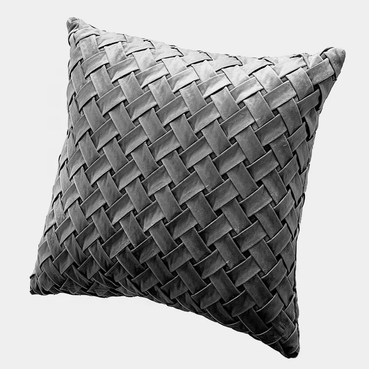 Wholesale solid color crumple velvet sofa seat luxury cushion pillow bed pillow for couch