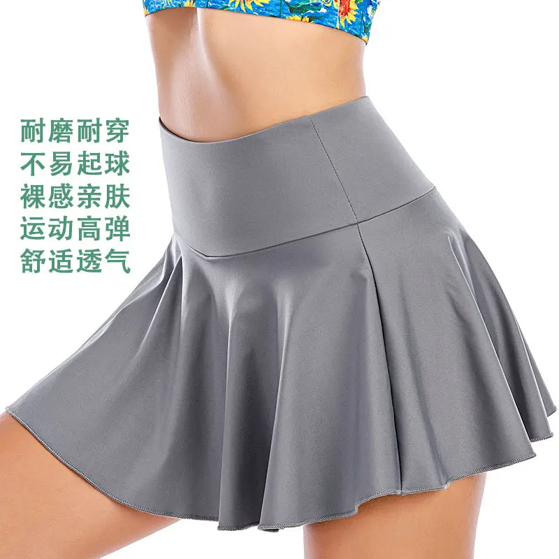 Fashion Tennis Skirt Solid Color Custom Logo Wholesale Fitness Workout Gym Movement Casual Dress Women Yoga Sports Skirt
