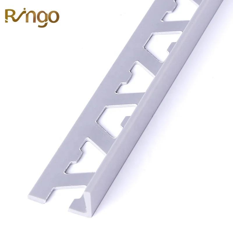 Factory low price flexible L shape PVC tile trim plastic angle profile for wall or floor tiles edge decoration corner protection
