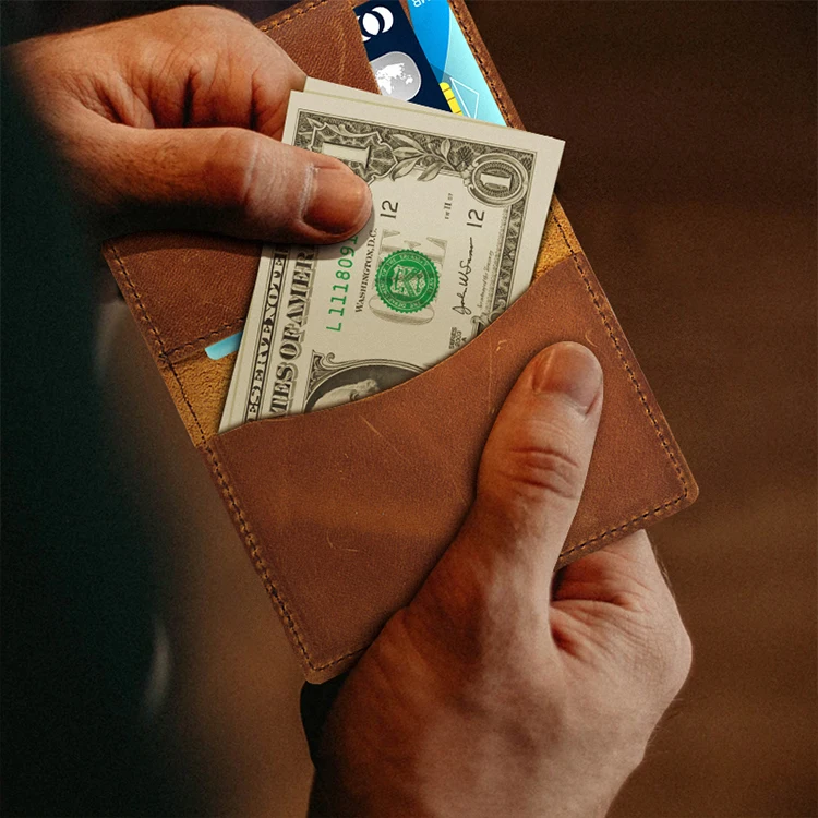 2022 New style Unisex Gift Documents Credit Card Purse Multi Function Leather Business Card Holder