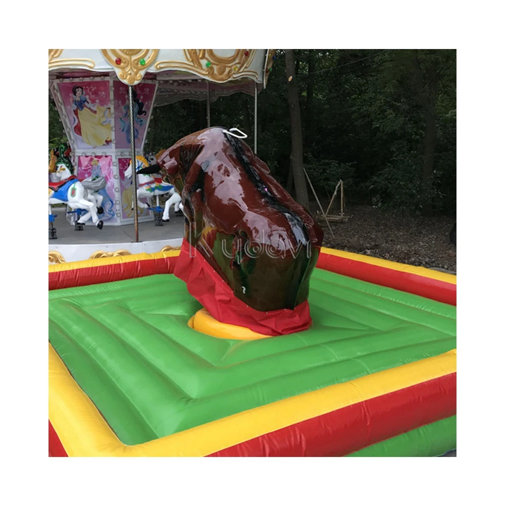 Commercial carnival amusement park electric inflatable adult ride rodeo bull game mechanical crazy bull riding machine for sale