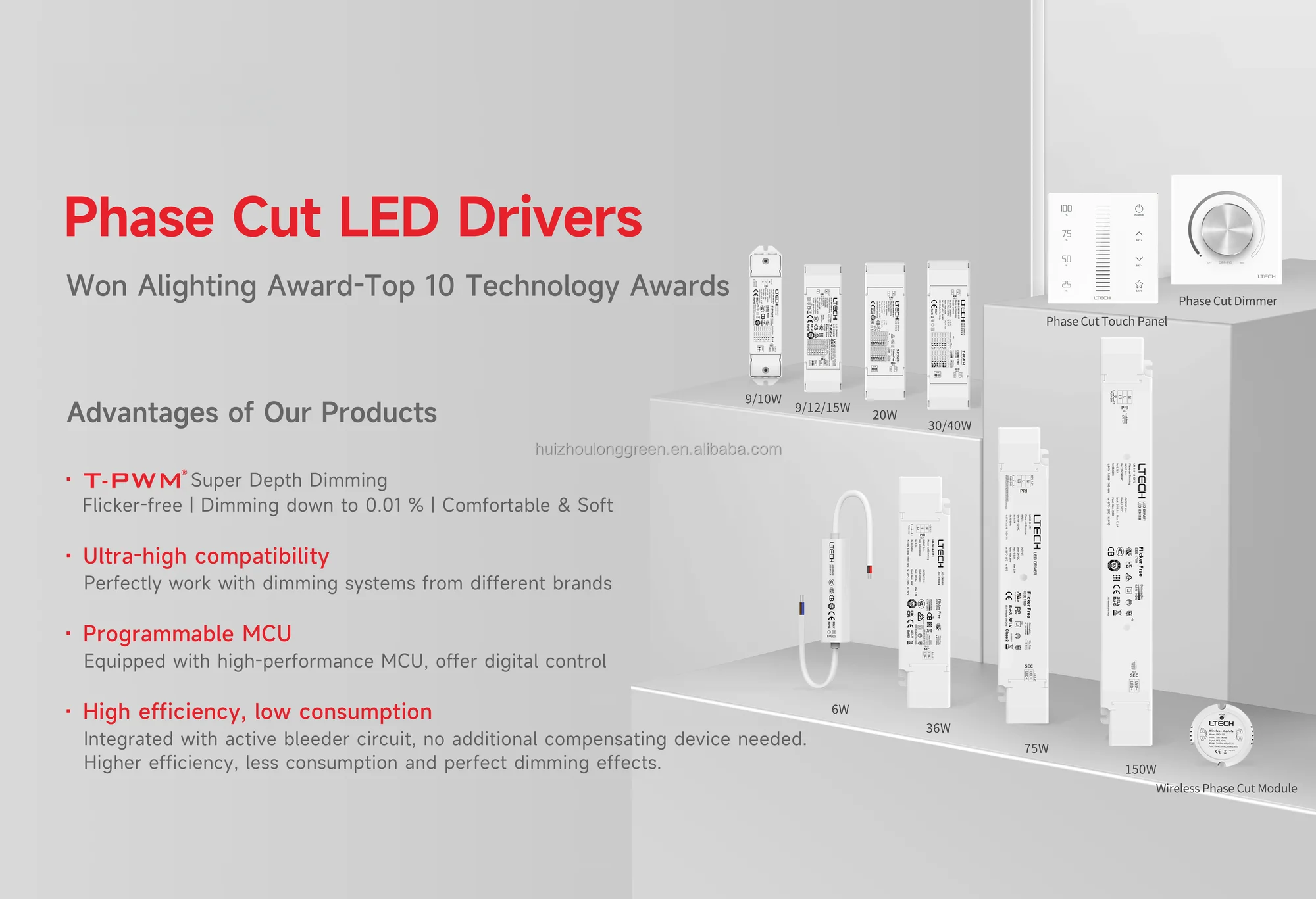 Ltech  LM-240-24-G1D2 240W 24V NFC CV DALI Constant Voltage Push DIM Flicker Free Dimmable LED Driver