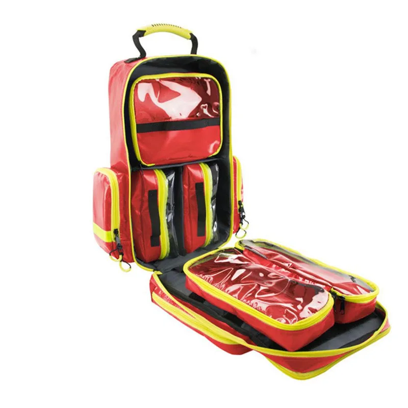 First aid bag Traveling responder trauma bag camping Red large 23L emergency medical backpack medical trolley bag