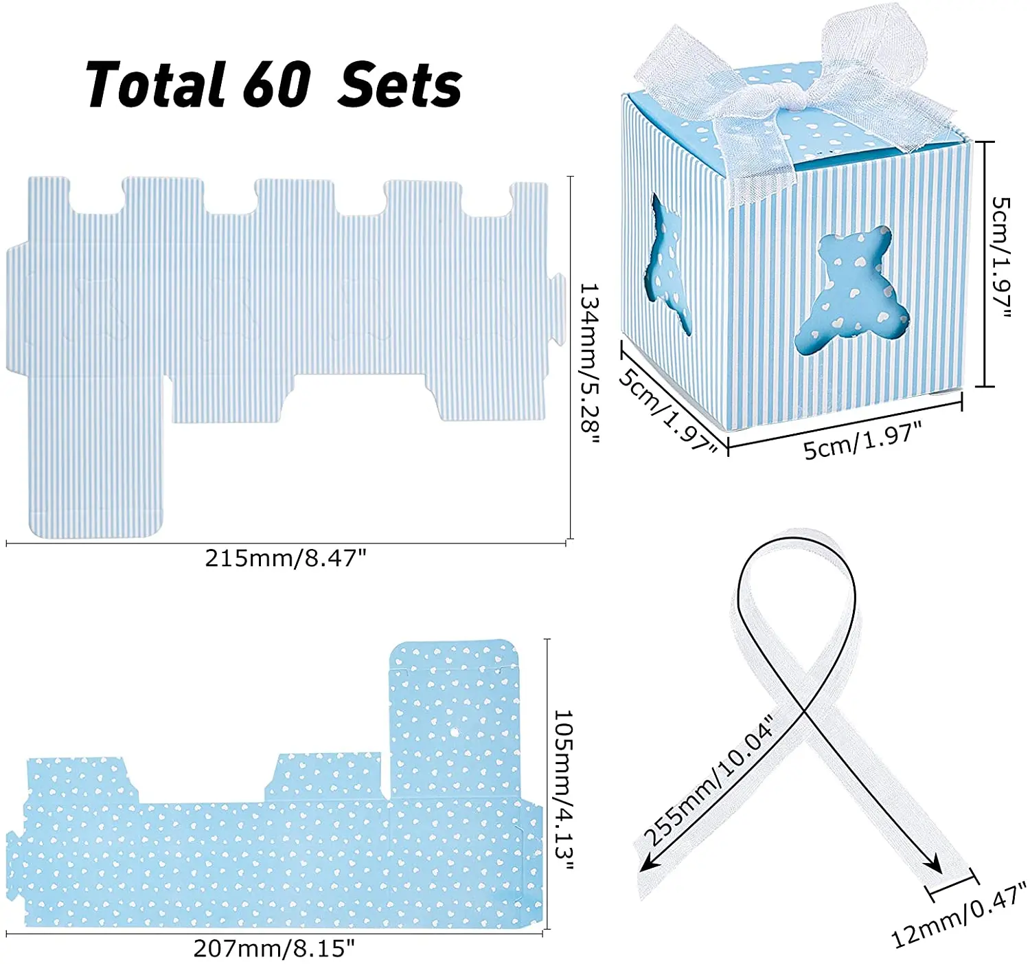 Baby Shower Candy Boxes Footprints Folding Boxes Newborn Baby Paper Gift Box with Ribbon for Gender Reveal Party Kinderg
