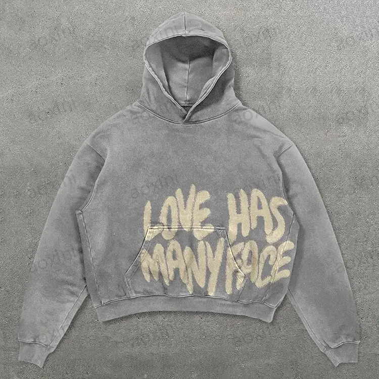 Bulk Streetwear Custom Manufacturer Heavy weight 500gsm Vintage Distressed Dtg Digital Printing Stone Acid Washed Hoodie For Men