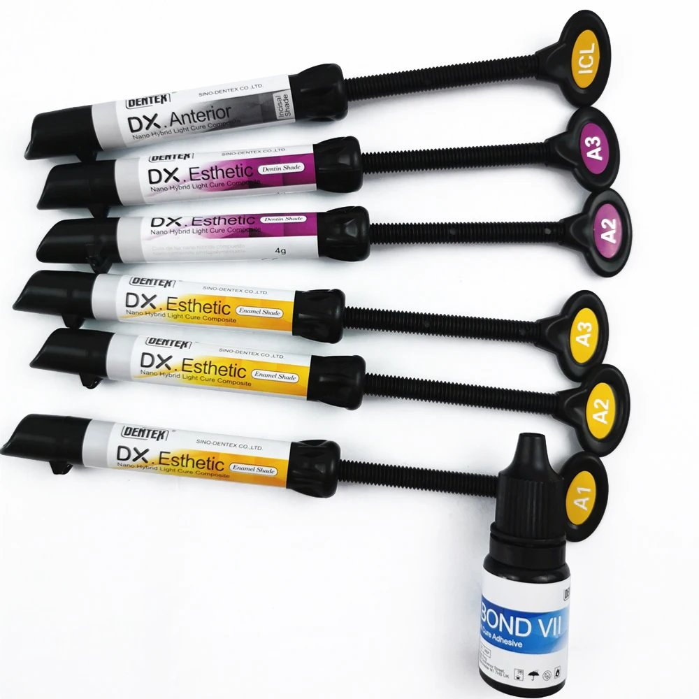 Dental Composite kit composite resin for anterior/posterior DX.Esthetic nano hybrid light cure composite